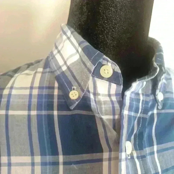 Abercrombie and Fitch Boys Blue and White Plaid Button Down Shirt M - Picture 5 of 11